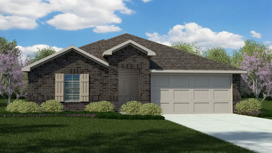 Front exterior of a new home in Sunnycreek, Fort Worth, TX, highlighting curb appeal (Image 1). Front exterior of a new home in Sunnycreek, Fort Worth, TX, highlighting curb appeal (Image 1).
