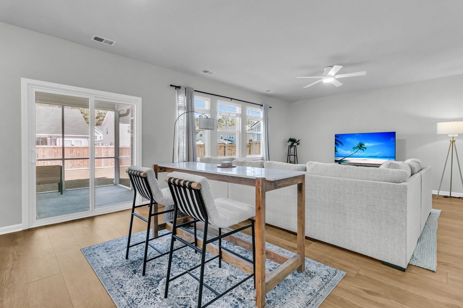 Furnished interior view inside a new home in Sweetgrass at Summers Corner: Arbor Collection, Summerville (Image 16). Furnished interior view inside a new home in Sweetgrass at Summers Corner: Arbor Collection, Summerville (Image 16).