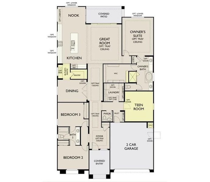 2D floor plan layout of this home in Expedition at Destination, Mesa, AZ (Image 3).