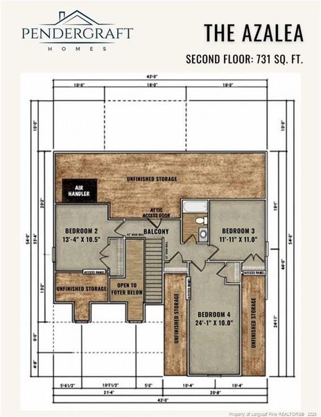 SECOND FLOOR - 731 SQ. FT.