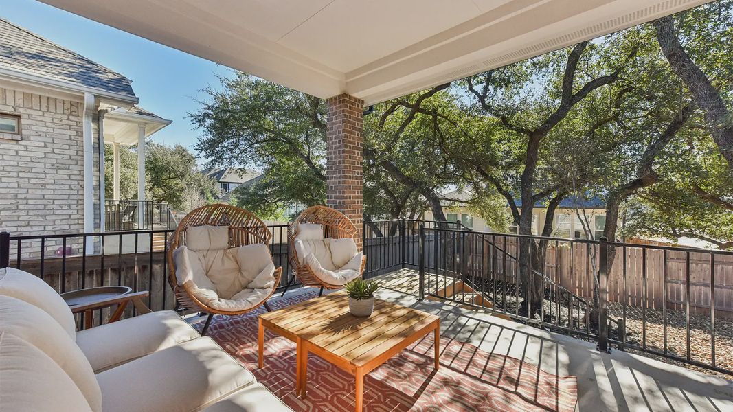 Representative exterior details of a home built from the Peyton by Chesmar Homes in The Grove at Blackhawk, Pflugerville (Image 3).