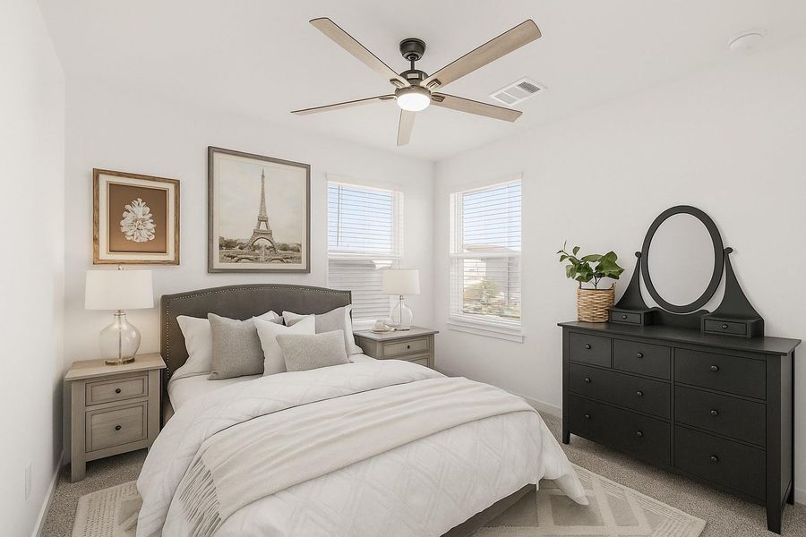 Bright and inviting, this spacious secondary bedroom offers plenty of room for relaxation and personalization, making it the perfect retreat for family or guests. *This room has been virtually staged