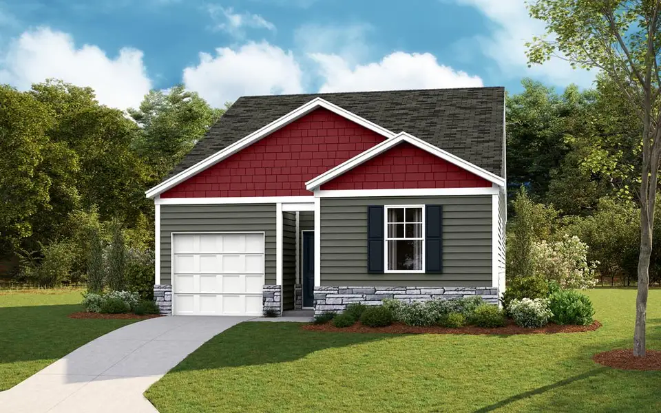 Representative exterior photo of a completed home built from the Sullivan by D.R. Horton in Crescent Ridge, Niota, TN (Image 2).