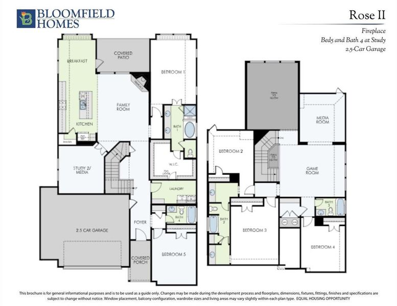 2D floor plan layout of this home in Windsong Ranch, Prosper, TX (Image 5).