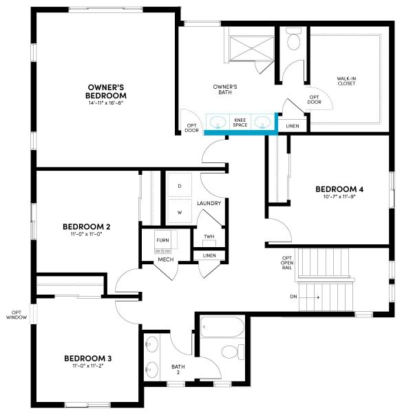 2D floor plan layout for the Artisan Three by Brookfield Residential in Barefoot, Firestone, CO (Image 23). 2D floor plan layout for the Artisan Three by Brookfield Residential in Barefoot, Firestone, CO (Image 23).