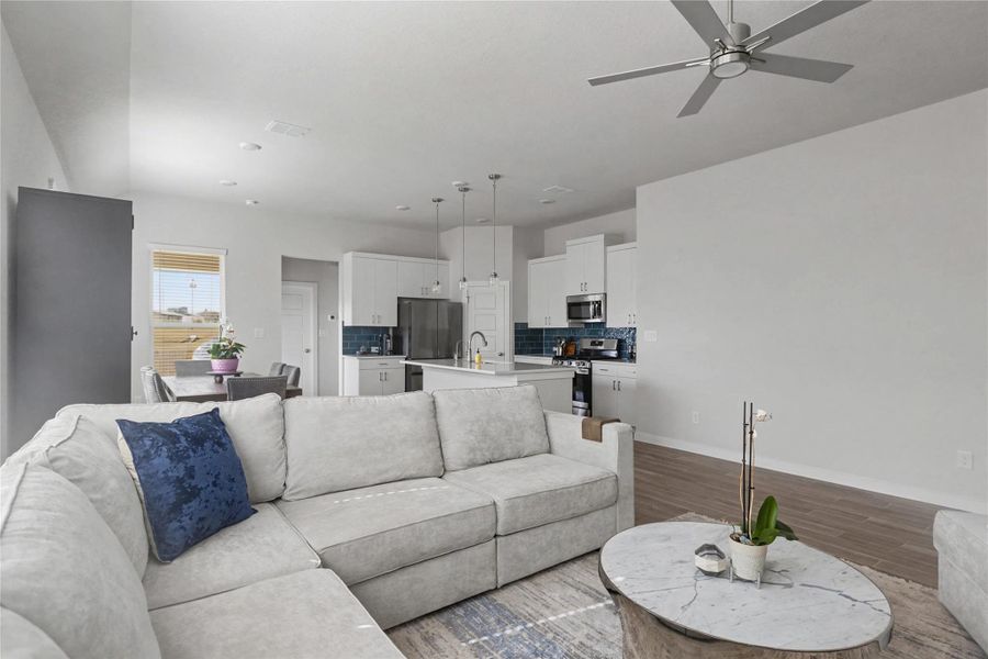 Furnished interior view inside a new home in August Fields, New Braunfels (Image 4).