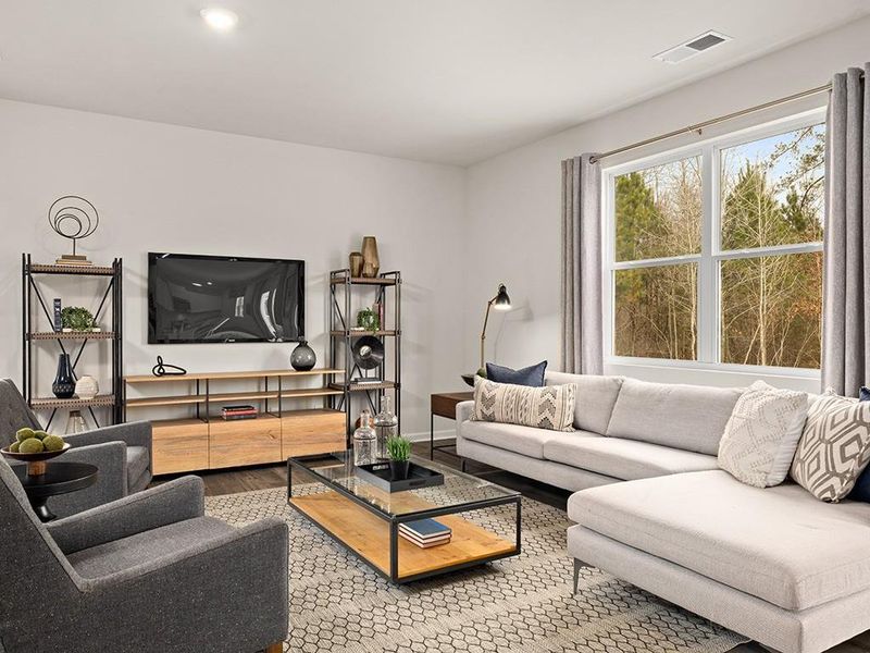 Furnished interior view inside a new home in Oaks at Cedar Grove, Fairburn (Image 36).