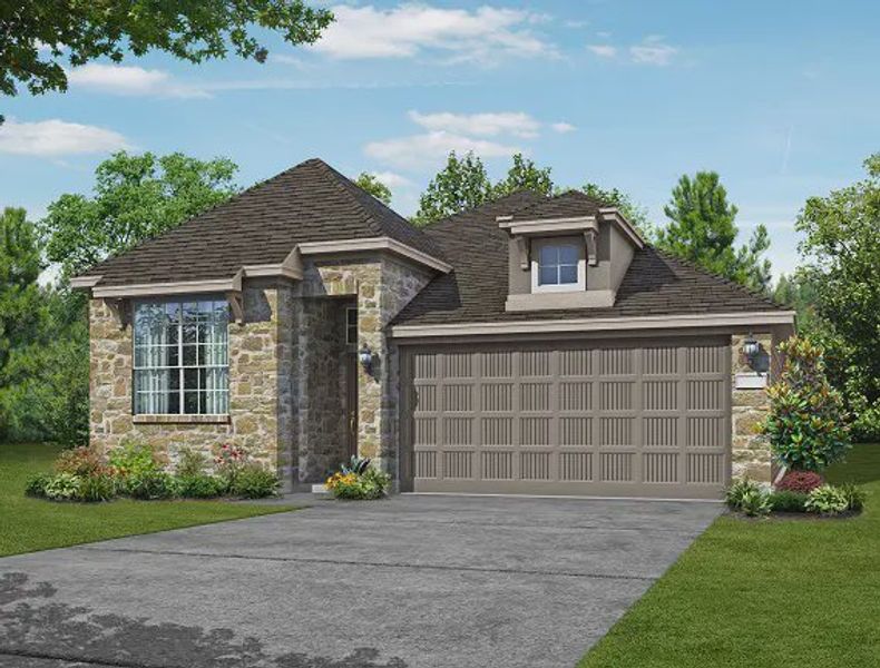 Representative exterior photo of a completed home built from the Lanai by Chesmar Homes in Bridgeland 45's, Cypress, TX (Image 24).