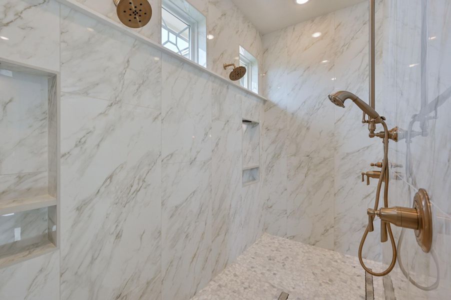 Walk in shower with multiple heads in Master bath