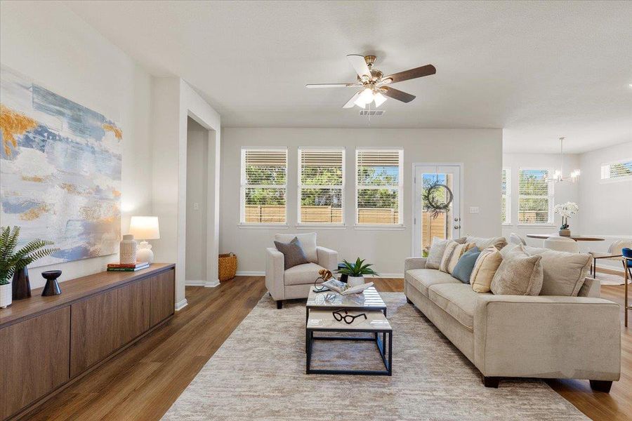 This home exudes elegance with its bright, open design and abundant natural light.