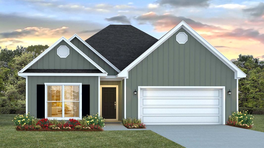 Representative exterior photo of a completed home built from the Kennedy by D.R. Horton in Bayside at Ward Creek, Panama City Beach, FL (Image 2).