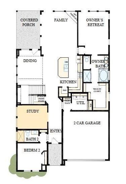 2D floor plan layout of this home in Dunham Pointe - Enclave Collection, Cypress, TX (Image 5).