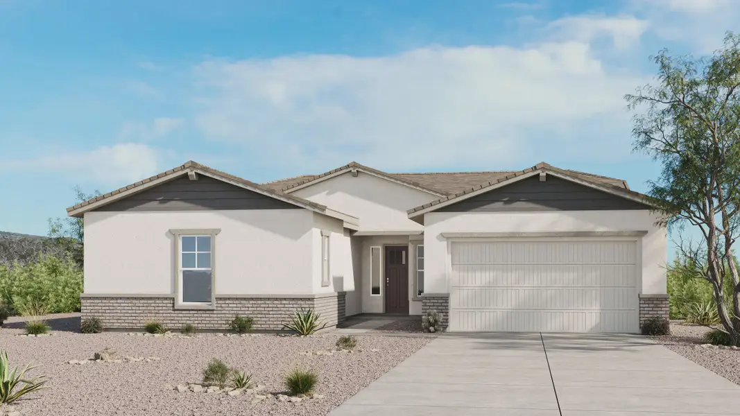 Representative exterior photo of a completed home built from the Everglade by Taylor Morrison in Saddleback, Peoria, AZ (Image 2). Representative exterior photo of a completed home built from the Everglade by Taylor Morrison in Saddleback, Peoria, AZ (Image 2).
