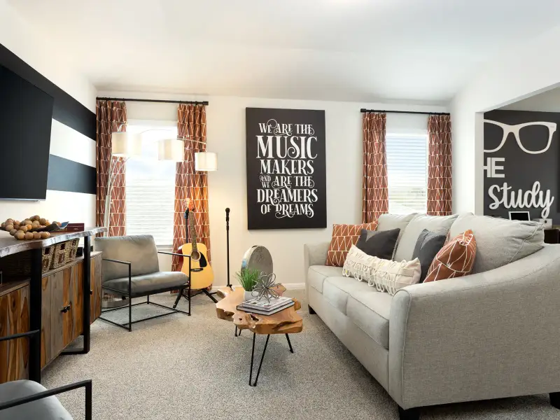 Furnished interior view inside a new home in Riverbend at Double Eagle - Reserve Collection, Cedar Creek (Image 8).