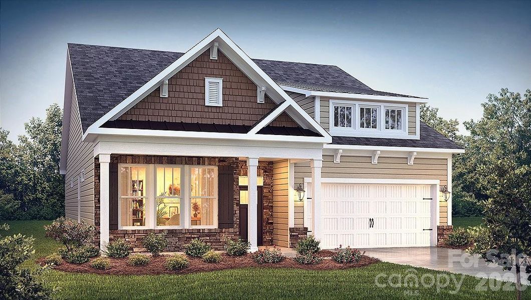 Front exterior of a new home in Sanctuary at Southgate, Indian Trail, NC, highlighting curb appeal (Image 1). Front exterior of a new home in Sanctuary at Southgate, Indian Trail, NC, highlighting curb appeal (Image 1).