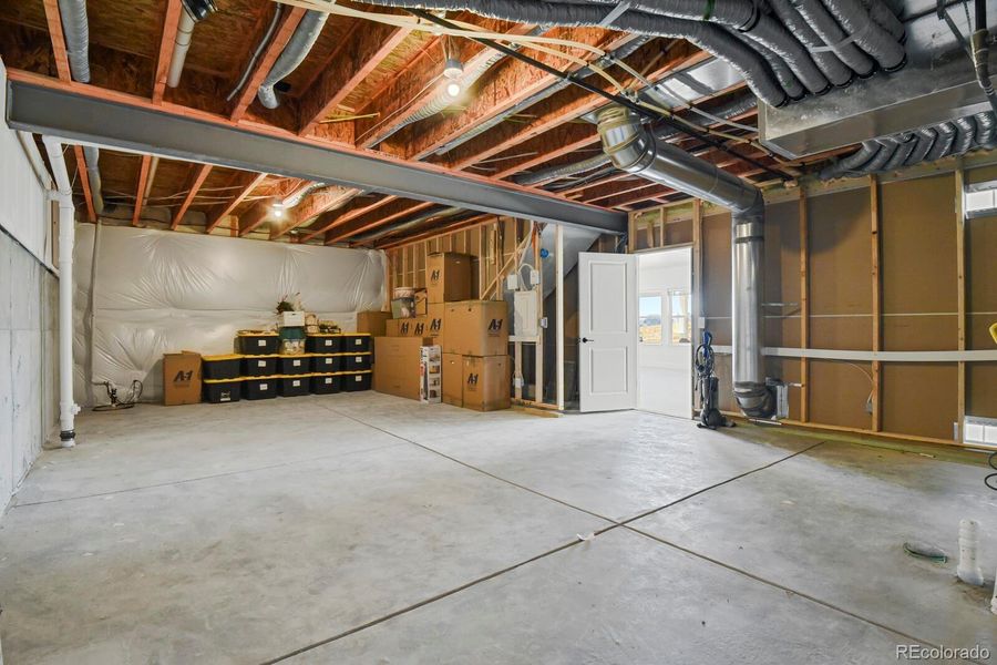 Unfinished portion of the basement, plenty of storage.