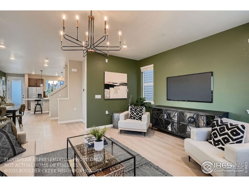 Furnished interior view inside a new home in Baseline, Broomfield (Image 3). Furnished interior view inside a new home in Baseline, Broomfield (Image 3).