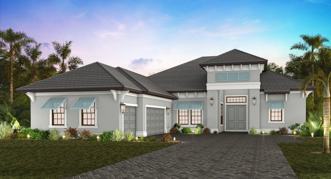 Representative exterior photo of a completed home built from the Oceanside 2 by Neal Signature Homes in Tideline, Bradenton, FL (Image 4).