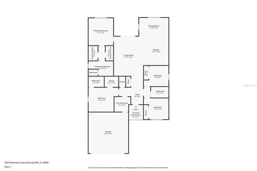 2D floor plan layout of this home in , Beverly Hills, FL (Image 5). 2D floor plan layout of this home in , Beverly Hills, FL (Image 5).