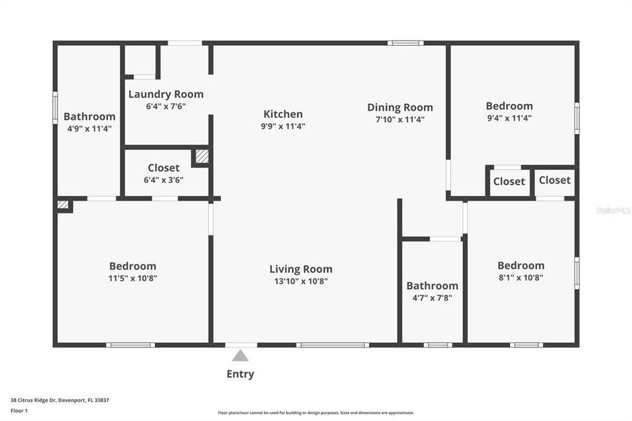 2D floor plan layout of this home in , Davenport, FL (Image 3).