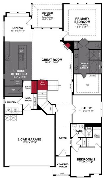2D floor plan layout of this home in Valencia on the Lake, Little Elm, TX (Image 3).