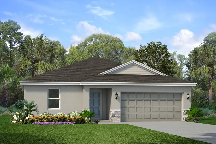 Representative exterior photo of a completed home built from the Crusade by Park Square Residential in Leela Reserve, Tavares, FL (Image 9). Representative exterior photo of a completed home built from the Crusade by Park Square Residential in Leela Reserve, Tavares, FL (Image 9).