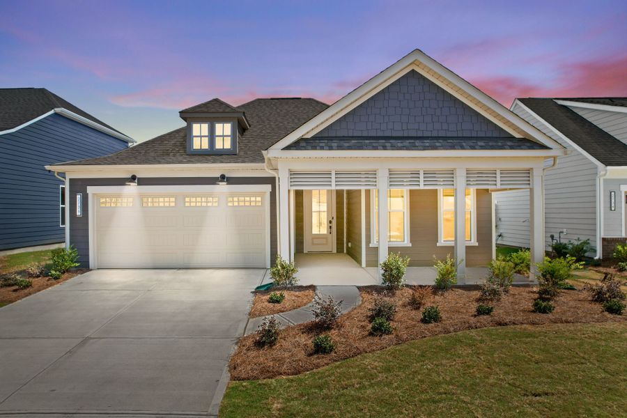 Front exterior of a new home in Carolina Riverside, Belmont, NC, highlighting curb appeal (Image 22).