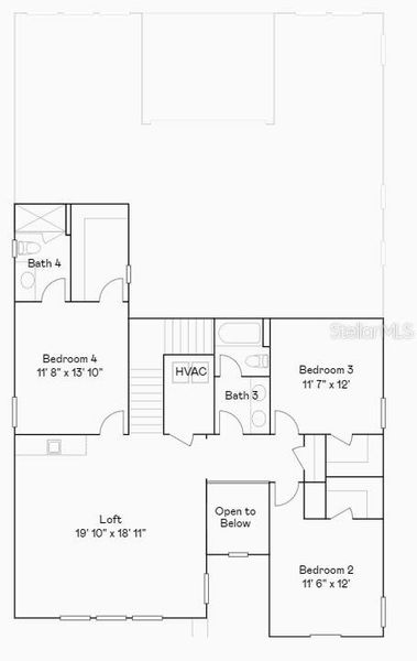 2D floor plan layout of this home in Pearl Estates, Lutz, FL (Image 6).