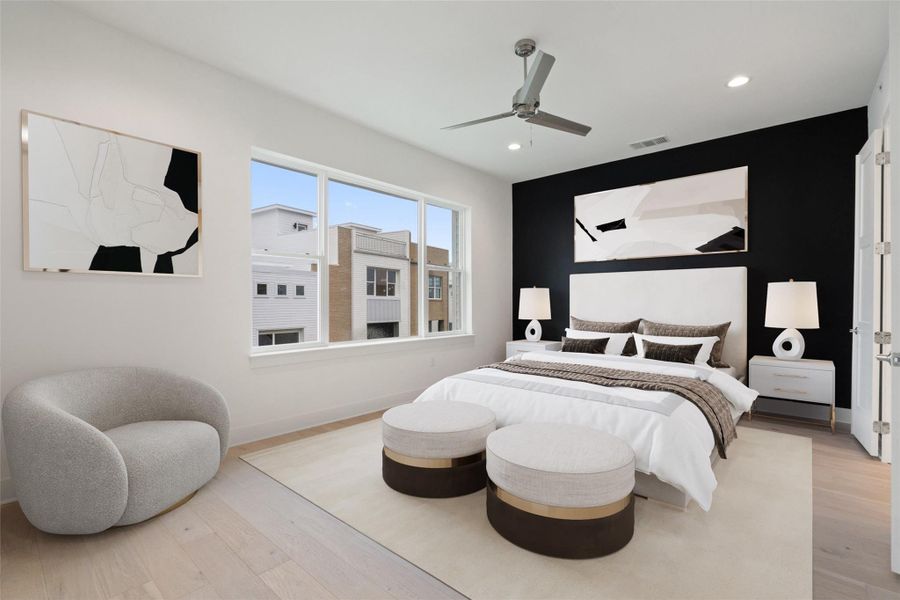 Furnished interior view inside a new home in Austin Modern Lofts at Mueller, Austin (Image 5).