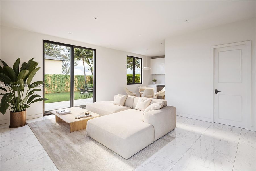 Furnished interior view inside a new home in , Miami (Image 3).