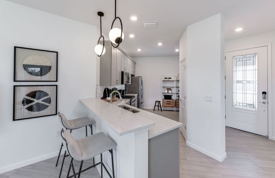Kitchen island, great for bar seating