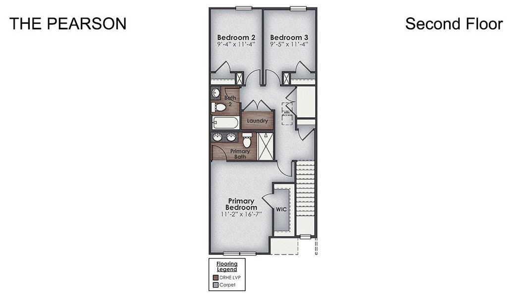 2D floor plan layout of this home in Townes at Seabrooke, Leland, NC (Image 18).