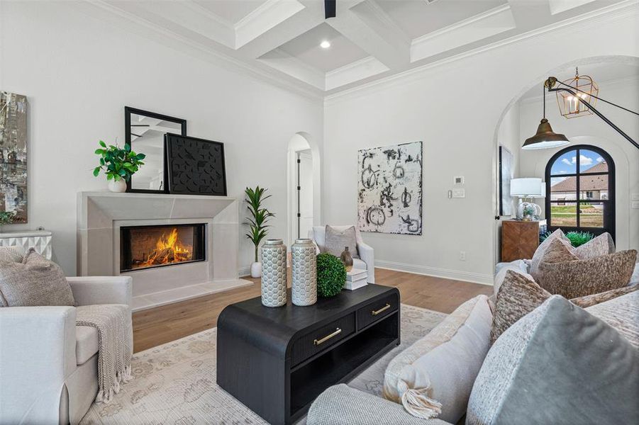 Furnished interior view inside a new home in SouthBend Estates, Granbury (Image 36).