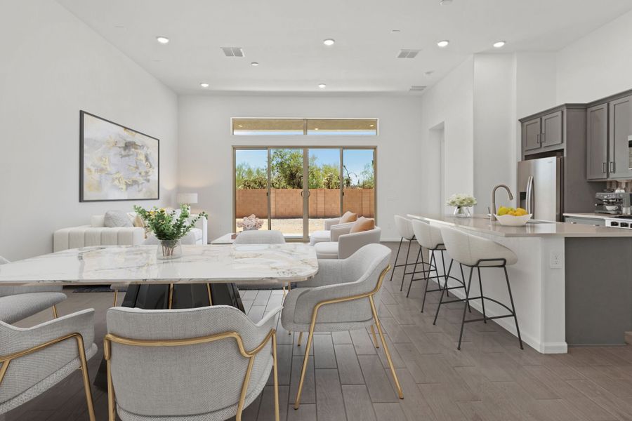 Furnished interior view inside a new home in Saguaro Reserve II, Marana (Image 8). Furnished interior view inside a new home in Saguaro Reserve II, Marana (Image 8).