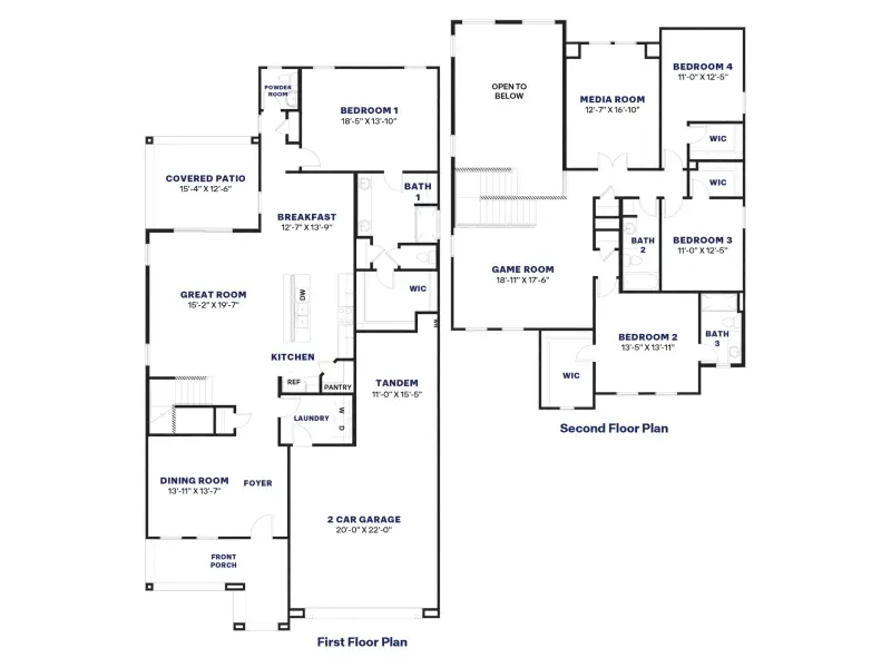 2D floor plan layout for the Phoenician by D.R. Horton in El Cidro, Goodyear, AZ (Image 3).