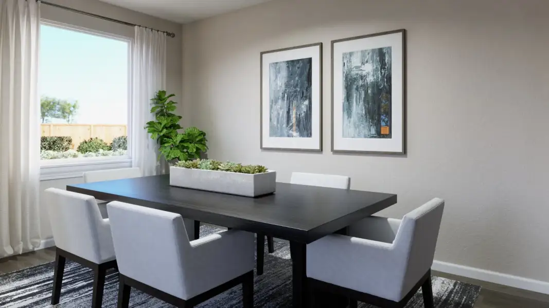 Representative furnished interior of a home built from the The Emerald by Legend Homes in River's Edge, Conroe (Image 9).