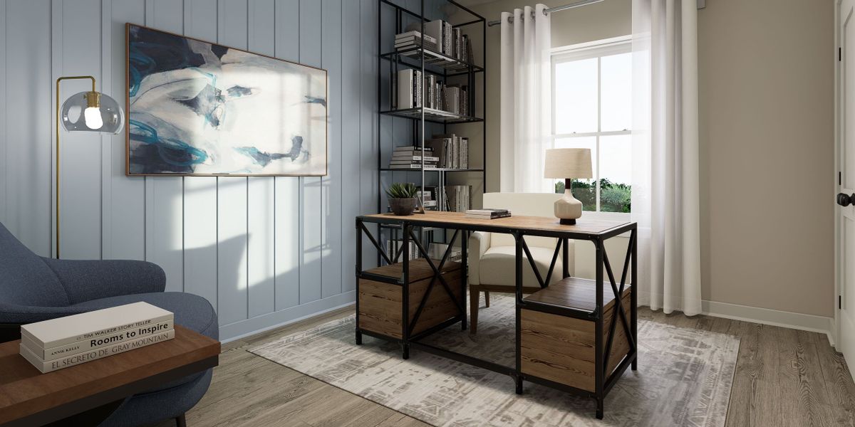 Representative furnished interior of a home built from the The Lightwood by David Weekley Homes in Crosscreek Walk  – Courtyard, Charleston (Image 7).