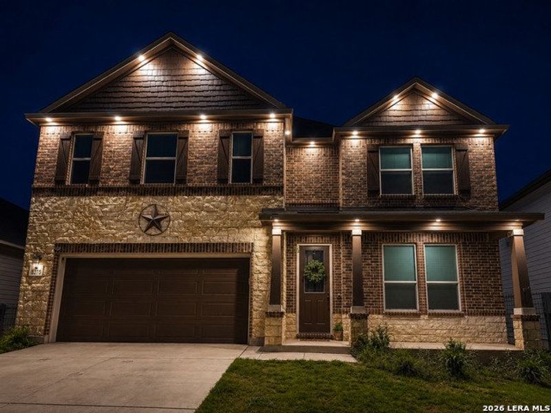 Front exterior of a new home in Canyon Crest, San Antonio, TX, highlighting curb appeal (Image 24). Front exterior of a new home in Canyon Crest, San Antonio, TX, highlighting curb appeal (Image 24).