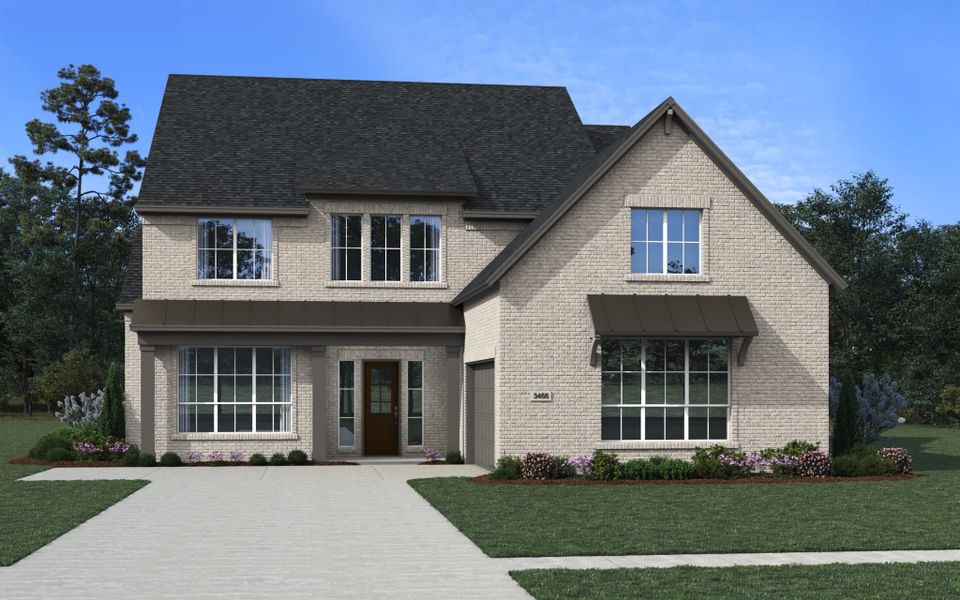 Representative exterior photo of a completed home built from the Winslow – 65′ Lot by Chesmar Homes in Lakes of Cane Island, Katy, TX (Image 4).