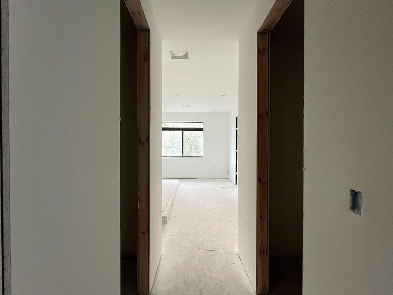 Primary bed entrance & 2 walk in closets as of 10/13/2025