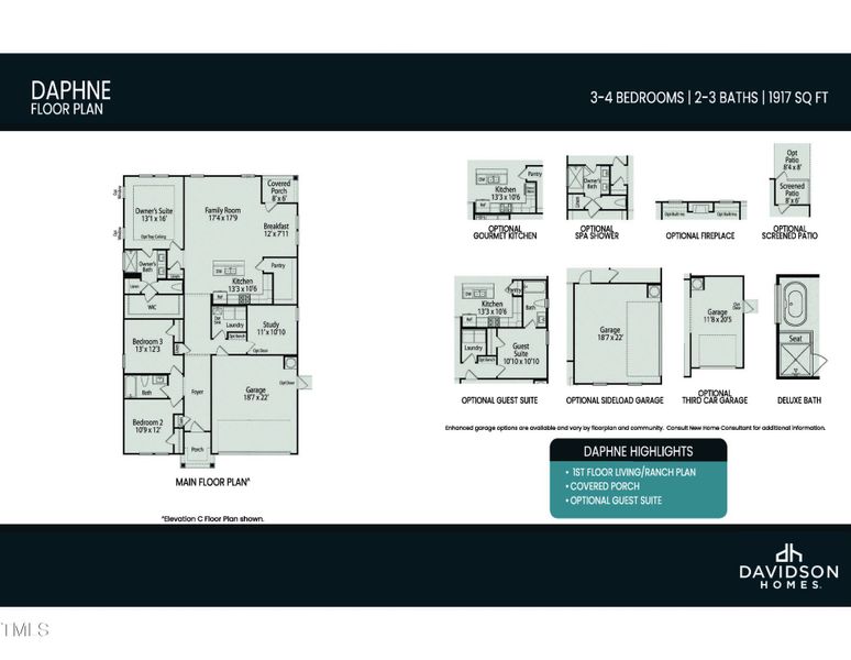 2D floor plan layout of this home in Woodland Crossing, Zebulon, NC (Image 3).