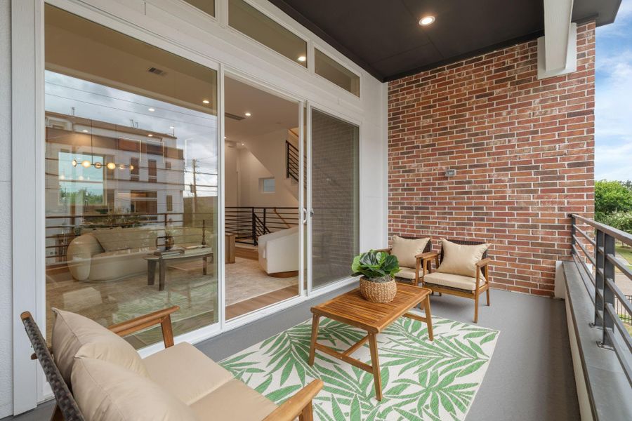 Exterior details and patio area of a home in , Houston (Image 1). Exterior details and patio area of a home in , Houston (Image 1).
