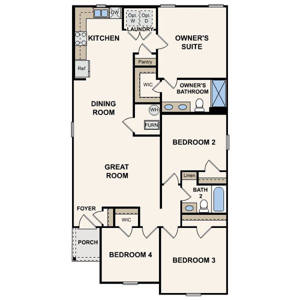 2D floor plan layout for the Rutherford by Century Complete in Daytona North, Bunnell, FL (Image 3). 2D floor plan layout for the Rutherford by Century Complete in Daytona North, Bunnell, FL (Image 3).