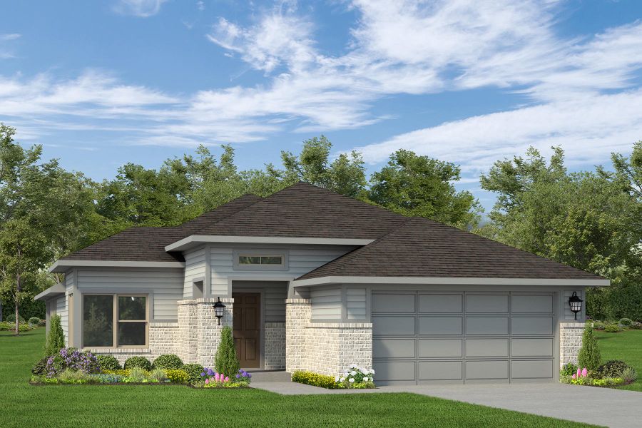 Representative exterior photo of a completed home built from the Aspen by Autograph Homes in Aldeana - Paintbrush Collection, Bonney, TX (Image 4).