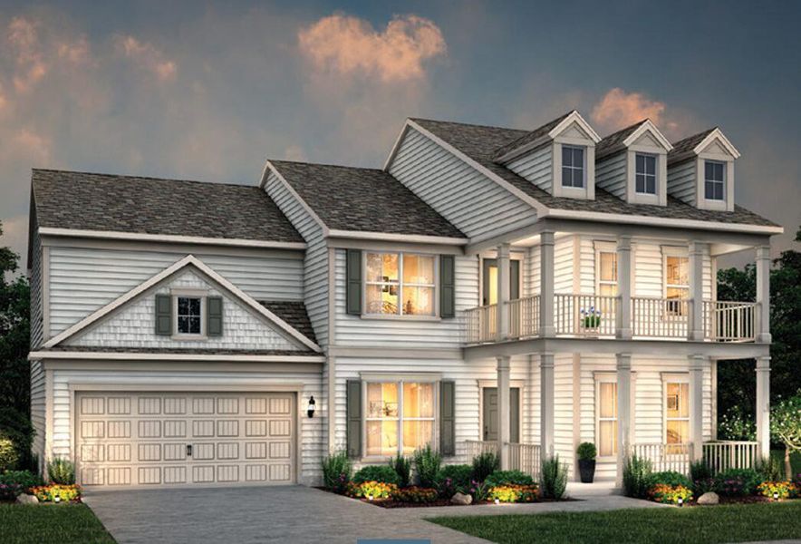 Front exterior of a new home in Sea Island Preserve, Johns Island, SC, highlighting curb appeal (Image 1). Front exterior of a new home in Sea Island Preserve, Johns Island, SC, highlighting curb appeal (Image 1).