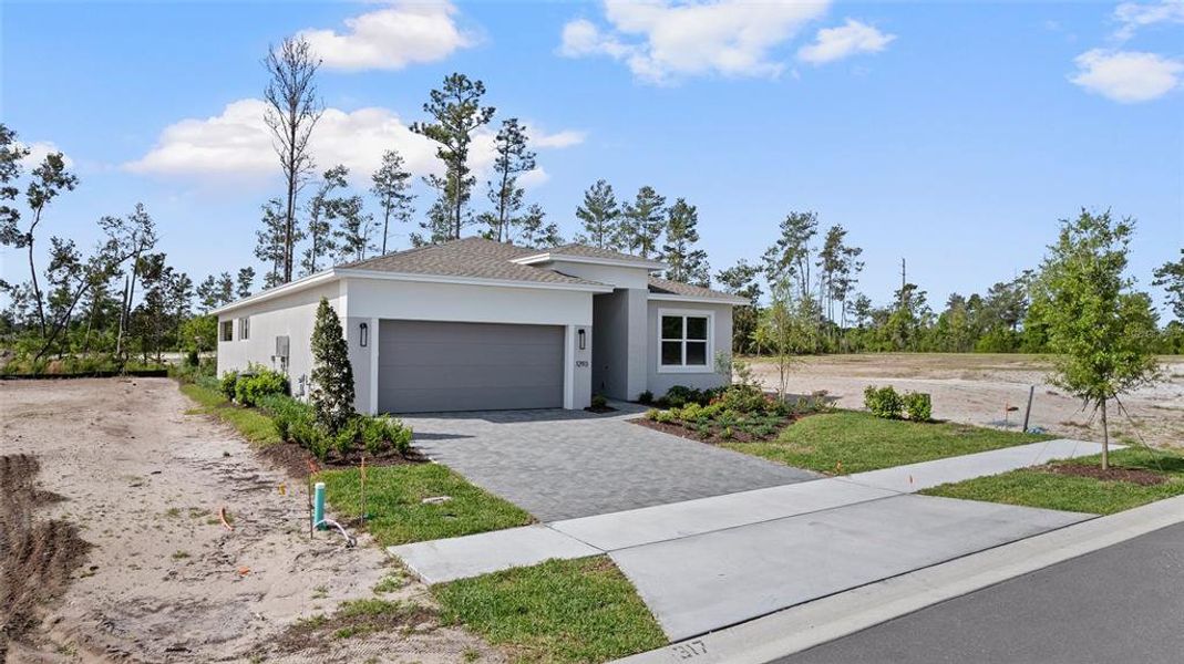 Front exterior of a new home in Cresswind DeLand, Deland, FL, highlighting curb appeal (Image 2). Front exterior of a new home in Cresswind DeLand, Deland, FL, highlighting curb appeal (Image 2).