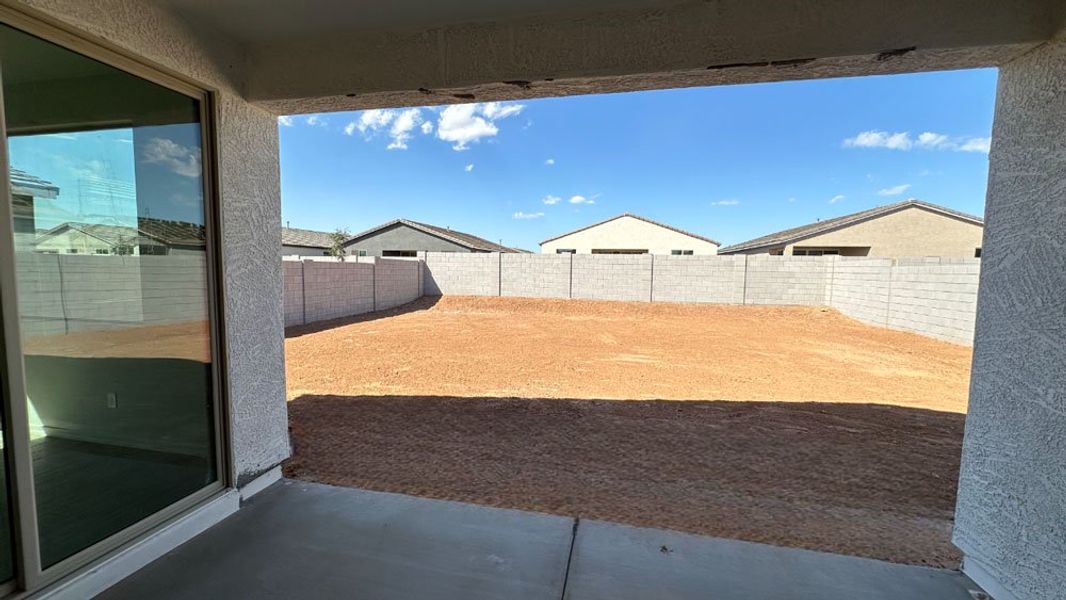 Covered patio to large backyard