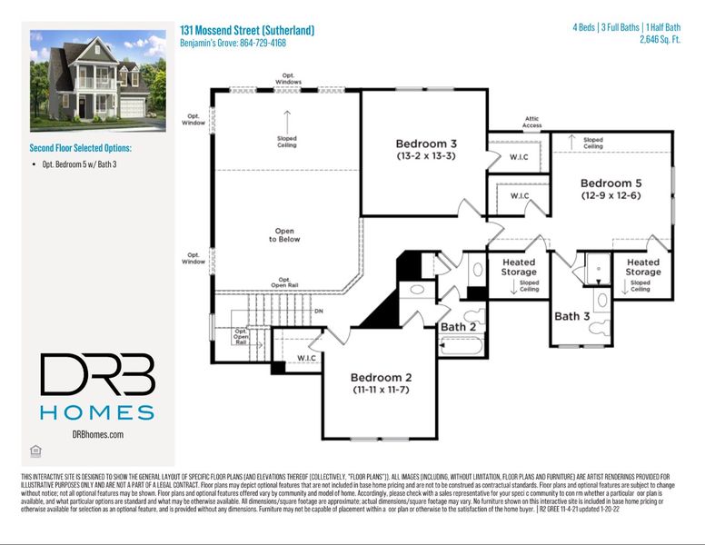 2D floor plan layout of this home in Benjamin's Grove, Woodruff, SC (Image 4).