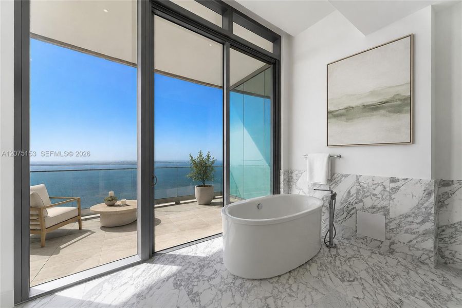 Primary Bathroom. UNA Residences Brickell. One or more photos have been virtually staged. Primary Bathroom. UNA Residences Brickell. One or more photos have been virtually staged.