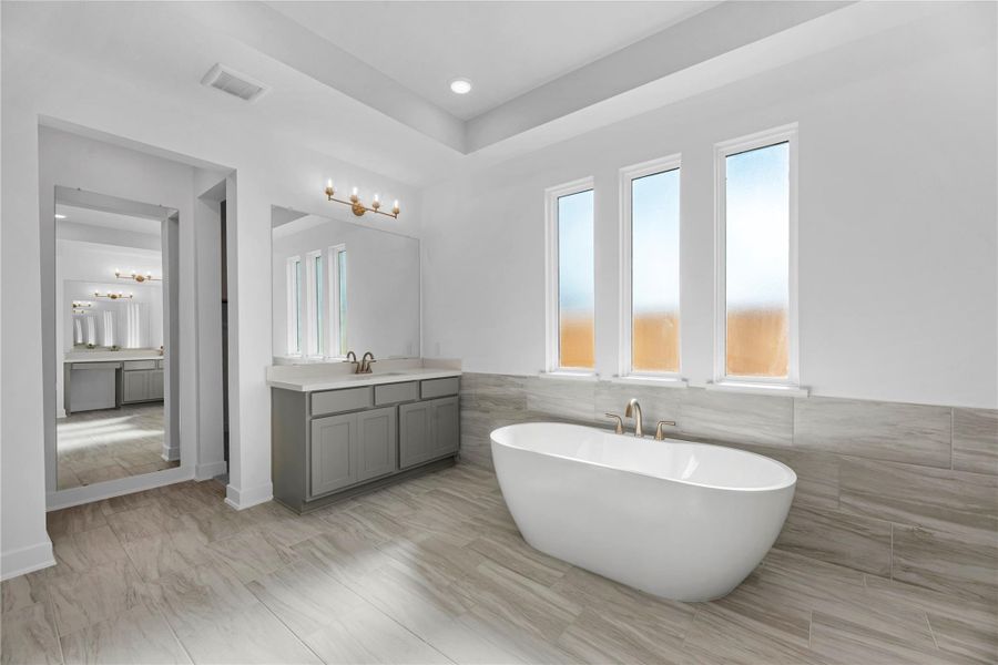Furnished interior view inside a new home in Sienna, Missouri City (Image 6). Furnished interior view inside a new home in Sienna, Missouri City (Image 6).